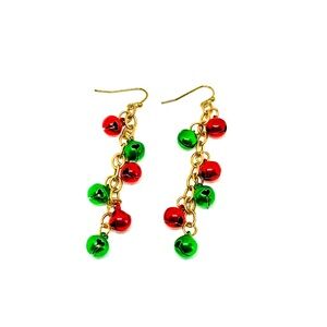 Jingle Bells Christmas Holiday Drop Dangle Earrings